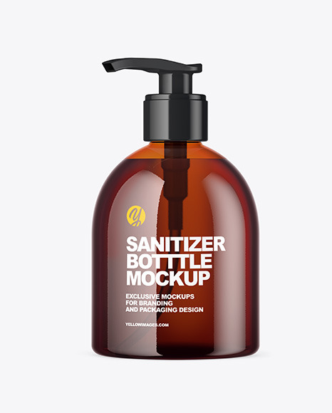 Amber Sanitizer Bottle Mockup - Glossy+Hand+Sanitizer+Bottle+Mockup+with+Glitter+|+Exclusive+Mockups