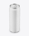 Metallic Drink Can With Matte Finish And Condensation Mockup