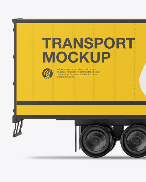 Electric Semi-Truck with Trailer Mockup