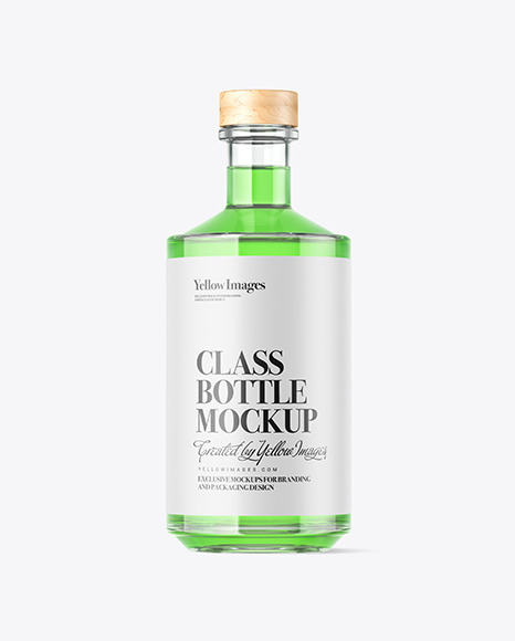 Clear Glass Bottle Mockup