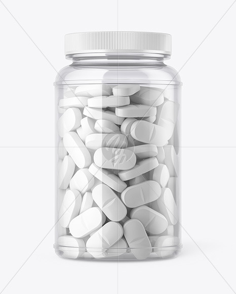 Clear Pills Bottle Mockup