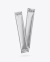 Two Metallic Stick Sachets Mockup