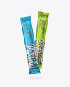 Two Metallic Stick Sachets Mockup