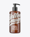 Amber Plastic Bottle with Pump Mockup Amber Plastic Bottle with Pump Mockup