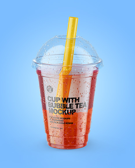 Fruit Bubble Tea Cup Mockup