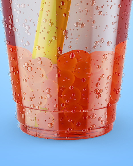 Fruit Bubble Tea Cup Mockup