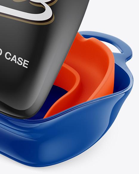 Open Mouthguard Case Mockup - Half Side View