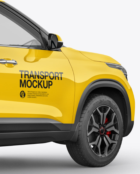 Crossover SUV Mockup - Back Half Side View