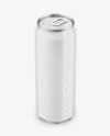 Metallic Drink Can With Glossy Finish And Condensation Mockup