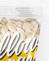 Clear Plastic Pack with Pumpkin Seeds Mockup - Top View