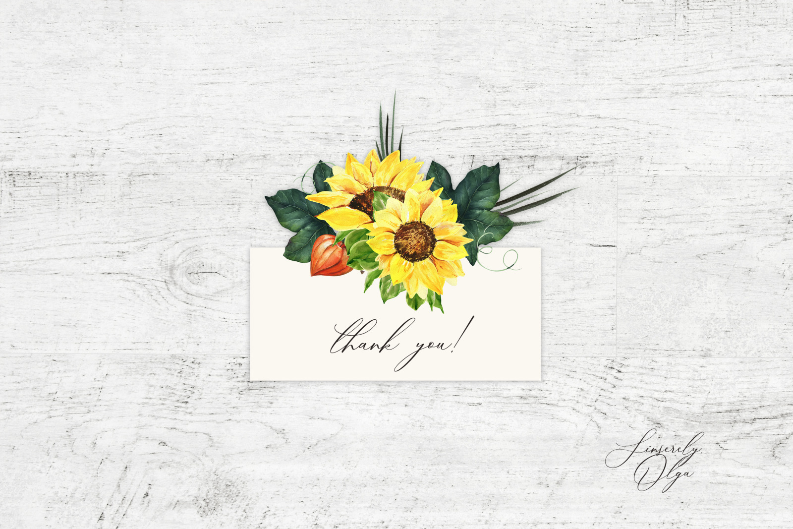 Bohemian Sunflower Watercolor Set