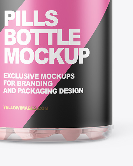 Clear Pills Bottle Mockup