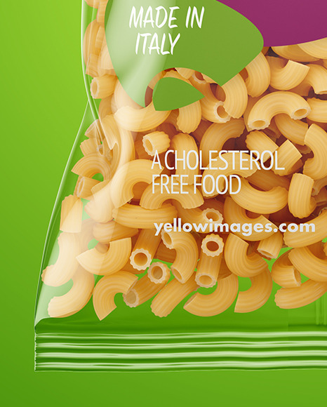 Plastic Bag With Chifferini Rigati Pasta Mockup