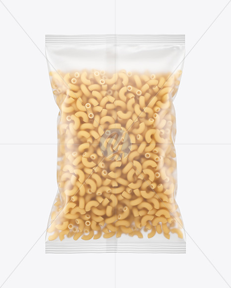 Matte Plastic Bag With Chifferini Rigati Pasta Mockup