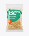 Frosted Plastic Bag With Chifferini Rigati Pasta Mockup