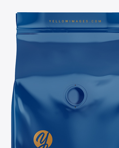 Glossy Coffee Bag with Cup Mockup