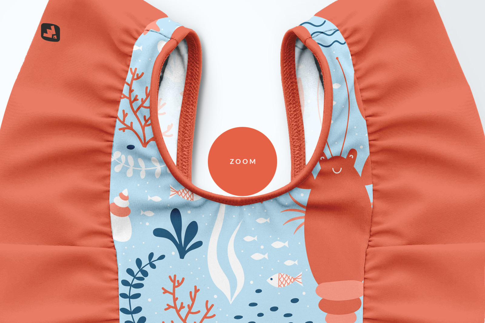 Baby Girl's Ruffled Swimsuit Mockup Baby Girl's Ruffled Swimsuit Mockup