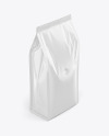 Glossy Coffee Bag Mockup - Half Side View