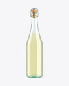 Clear Glass Lambrusco Bottle With White Wine Mockup