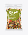 Plastic Bag With Tricolor Chifferini Rigati Pasta Mockup