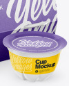 4 Plastic Cups Kraft Paper Pack Mockup – Half Side View