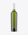 Green Glass White Wine Bottle Mockup