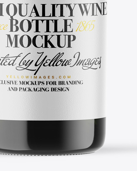 Green Glass White Wine Bottle Mockup