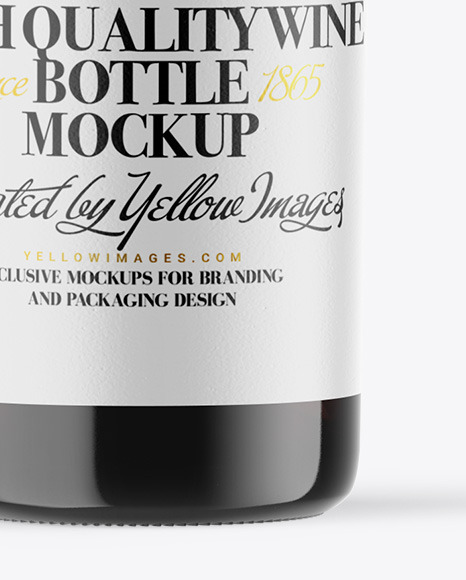 Amber Glass White Wine Bottle Mockup