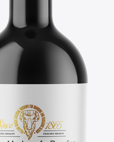 Dark Glass Wine Bottle Mockup