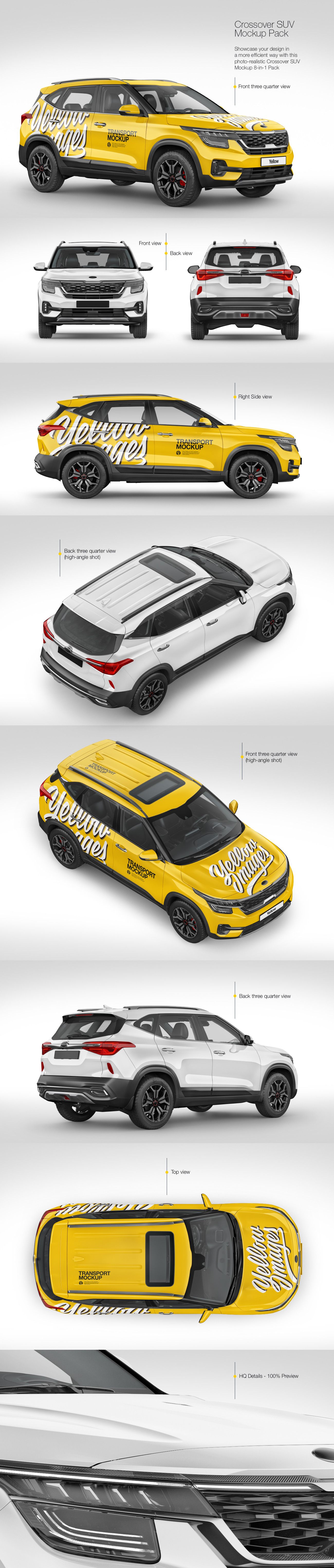 Crossover SUV Mockup Pack Crossover SUV Mockup Pack