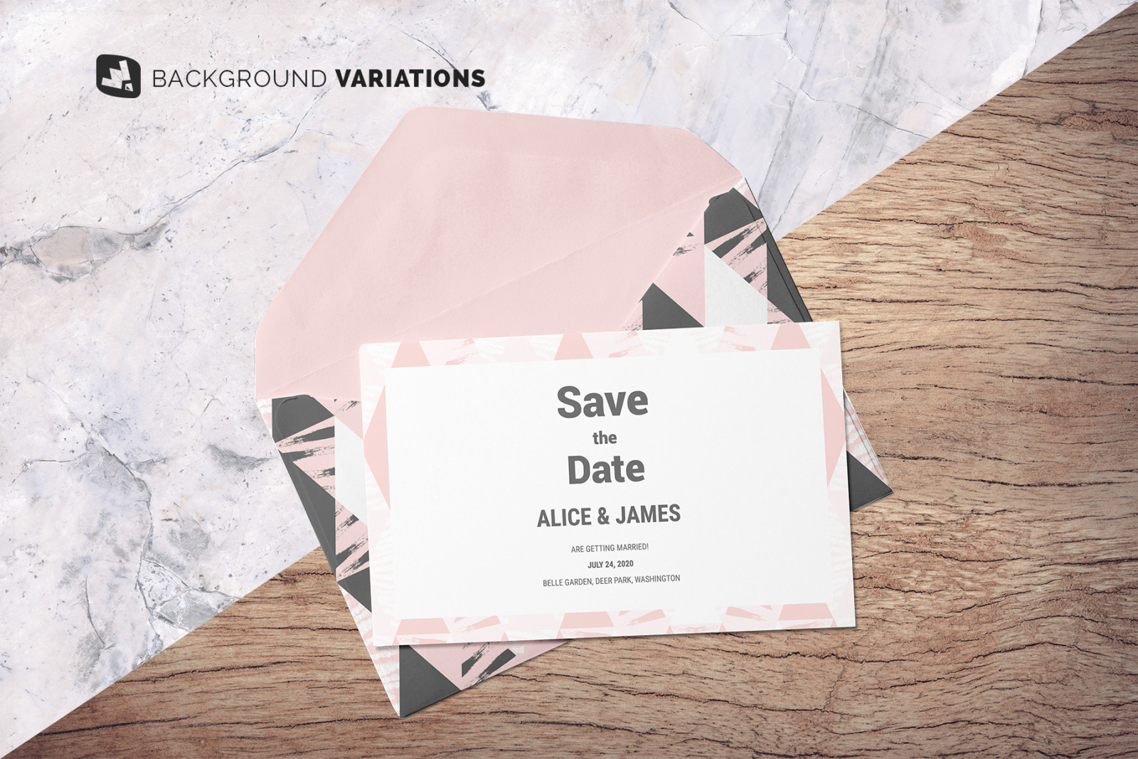 Rectangular Envelope & Card Mockup Rectangular Envelope & Card Mockup