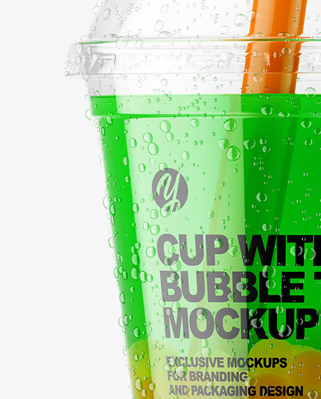 Fruit Bubble Tea Cup Mockup