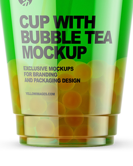 Fruit Bubble Tea Cup Mockup