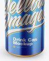 Glossy Metallic Drink Can Mockup