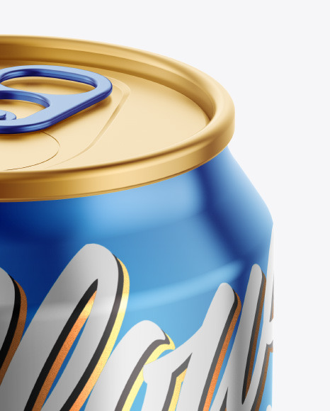 Glossy Metallic Drink Can Mockup