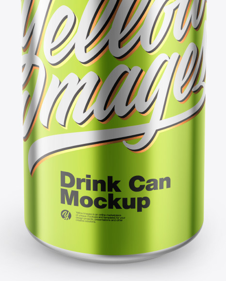 Glossy Metallic Drink Can Mockup