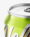 Glossy Metallic Drink Can Mockup