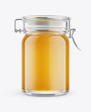 Glass Honey Jar With Clamp Lid Mockup