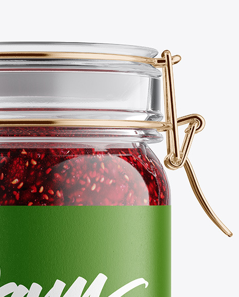 Glass Jam Jar With Clamp Lid Mockup