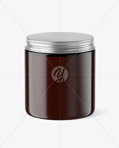 Amber Plastic Jar Mockup