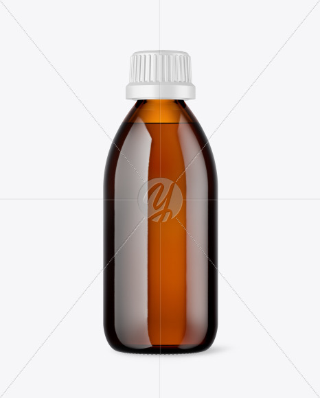 Amber Glass Bottle Mockup