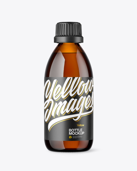 Amber Glass Bottle Mockup