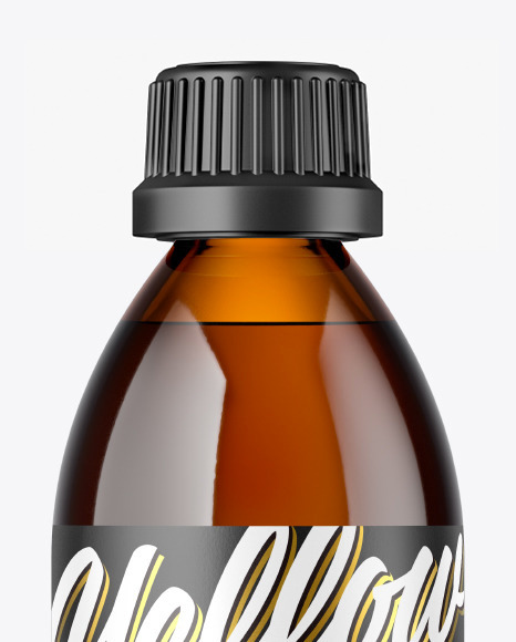 Amber Glass Bottle Mockup