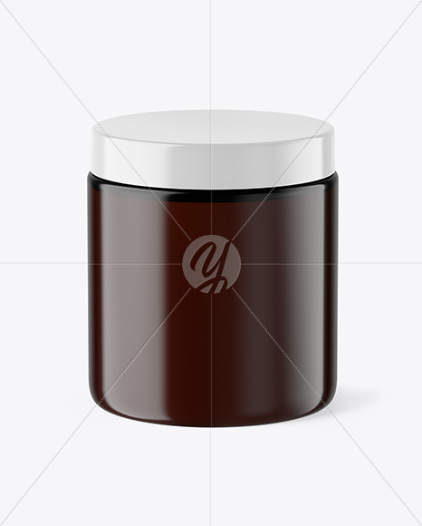 Amber Plastic Jar Mockup