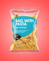 Plastic Bag With Penne Pasta Mockup