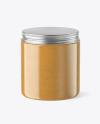 Plastic Jar with Peanut Butter Mockup