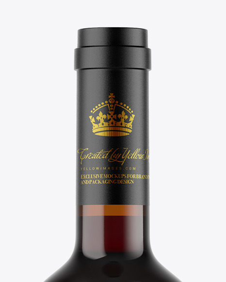 Amber Glass Red Wine Bottle Mockup Amber Glass Red Wine Bottle Mockup