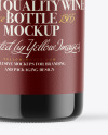 Amber Glass Red Wine Bottle Mockup Amber Glass Red Wine Bottle Mockup