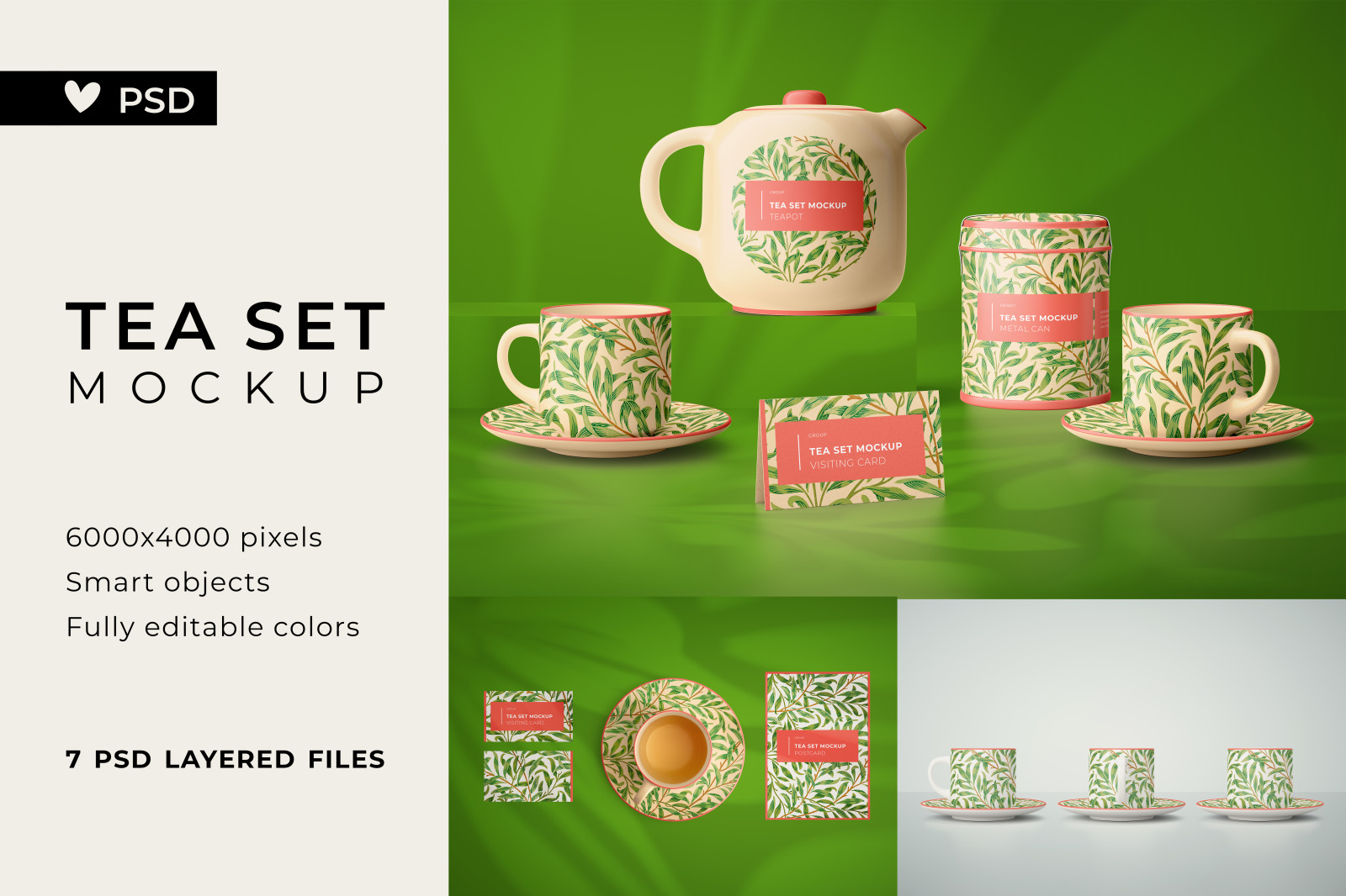 Tea set mockup