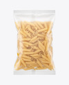 Matte Plastic Bag With Penne Pasta Mockup